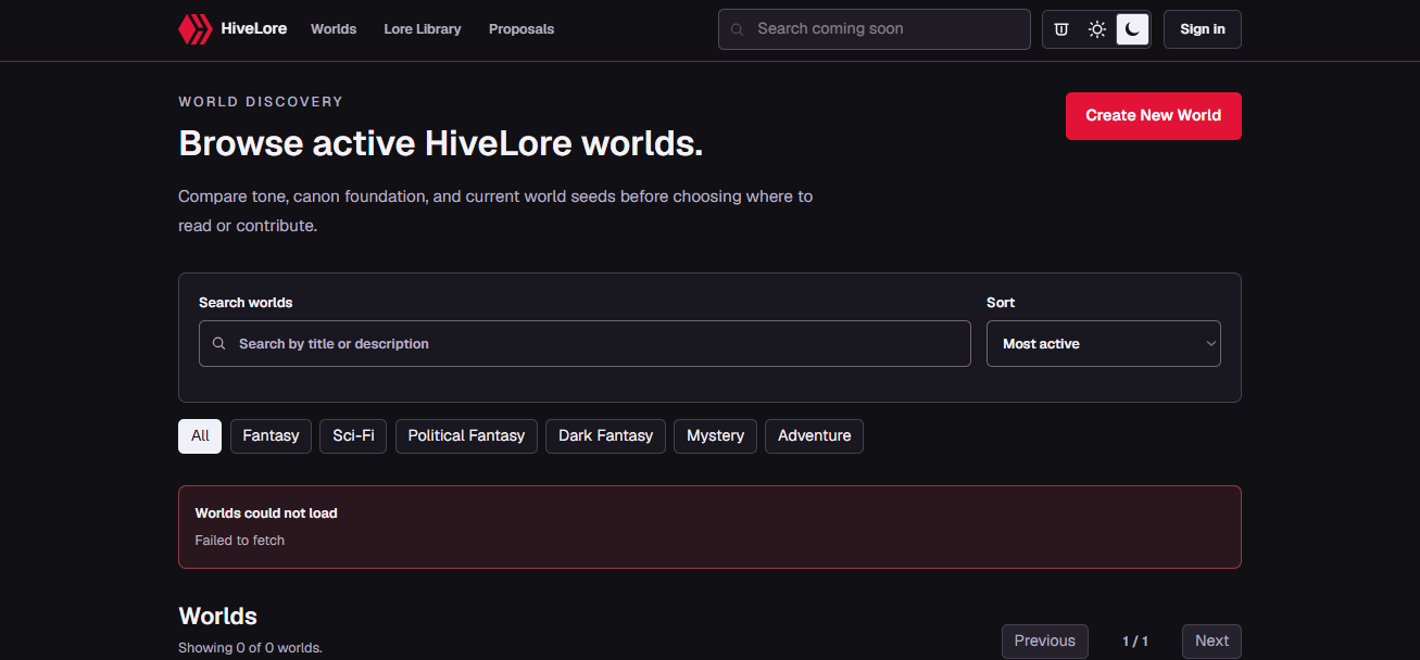 HiveLore project screenshot